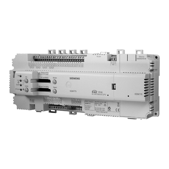 Siemens Synco ZW775 V2.0 Manuals