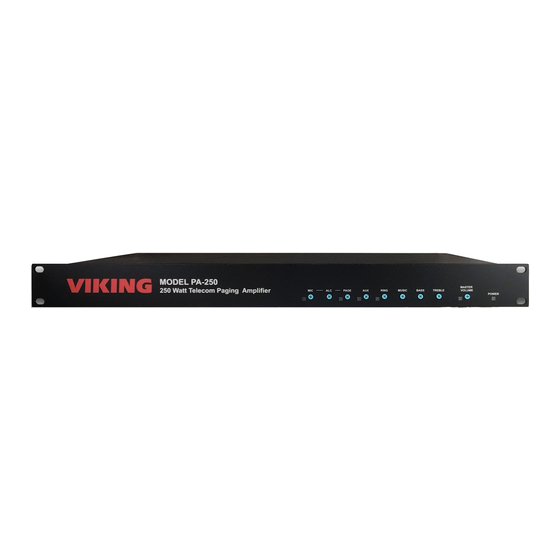 Viking PA-250 Quick Start Manual