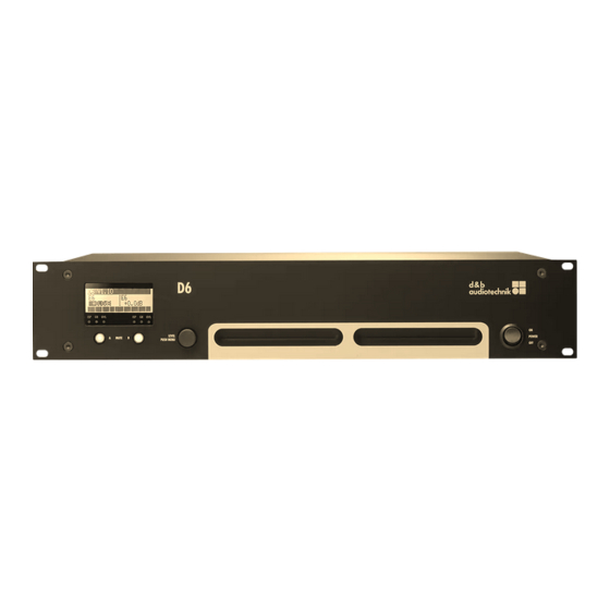d&b audiotechnik D6 Hardware Manual