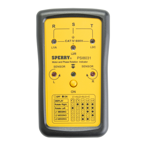 Sperry instrument PSI8031 Operating Instructions