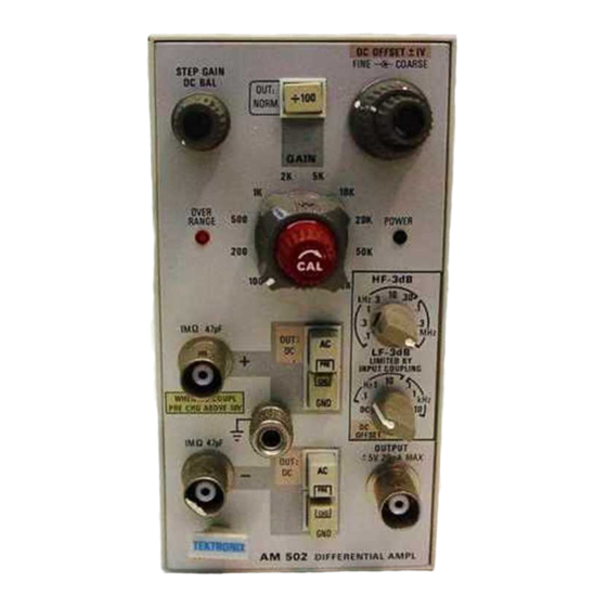 Tektronix AM502 Manual