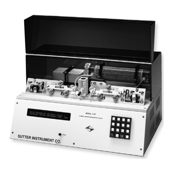 Sutter Instrument P-97 Operation Manuals