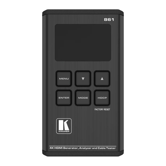 Kramer 861 Quick Start Manual