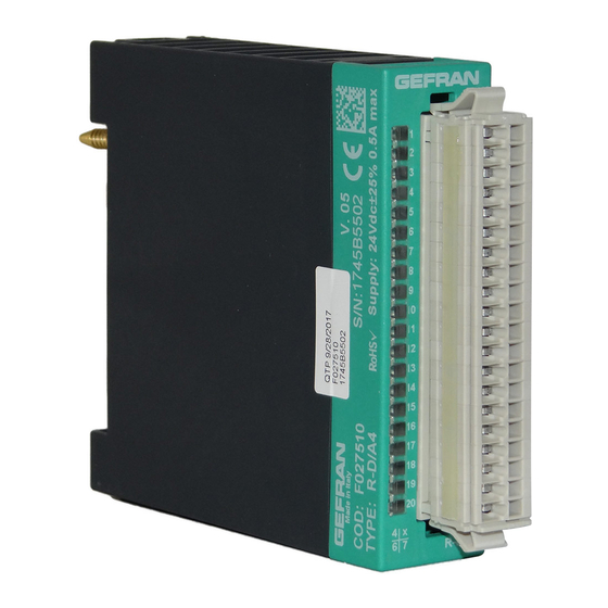 gefran R-D/A4 Installation And Operation Manual
