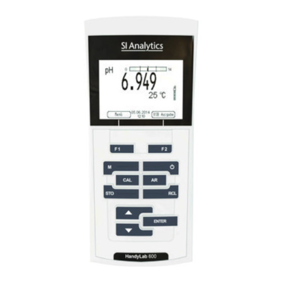 Xylem SI Analytics HandyLab 600 Operating Manual