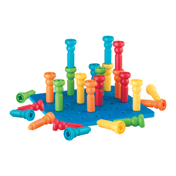 PlayMonster Lauri Tall-Stackers Pegs & Pegboard Set Activity Manual