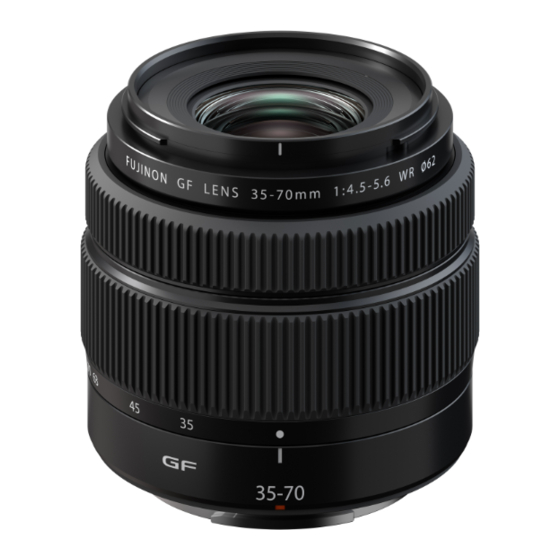 FujiFilm FUJINON GF35-70mmF4.5-5.6 WR Owner's Manual