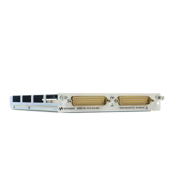 Keysight Technologies 34921A User Manual