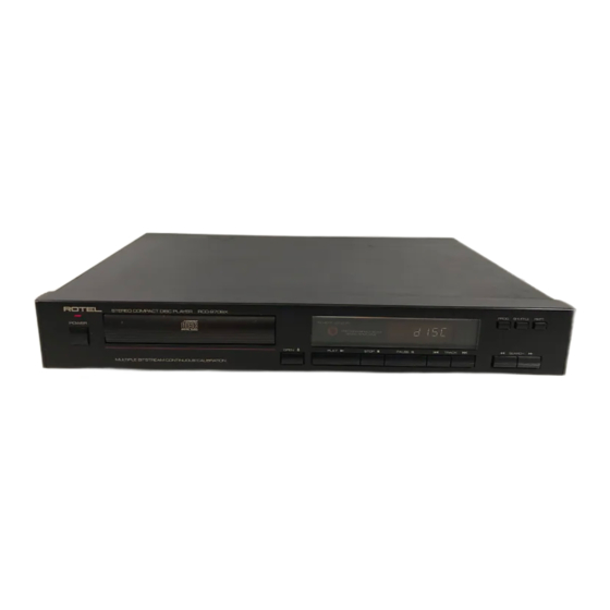 Rotel RCD-970BX Owner's Manual