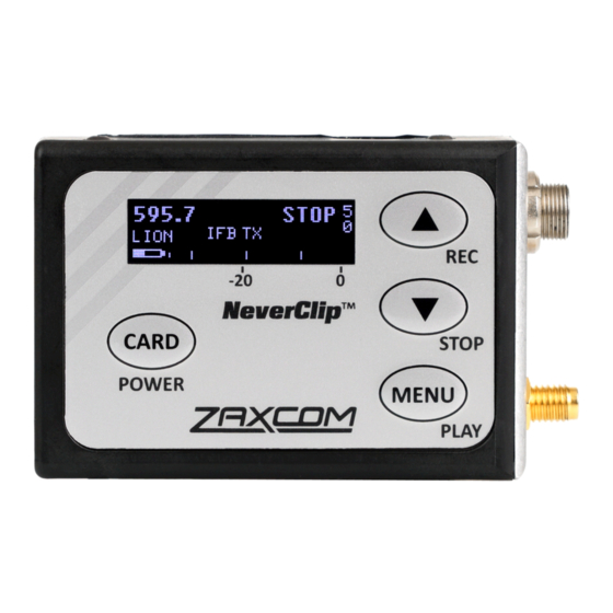Zaxcom ZMT User Manual