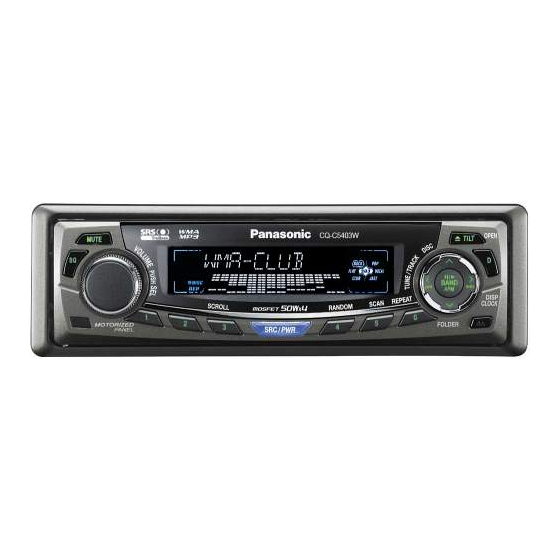 Panasonic CQ-C5303W Operating Instructions Manual
