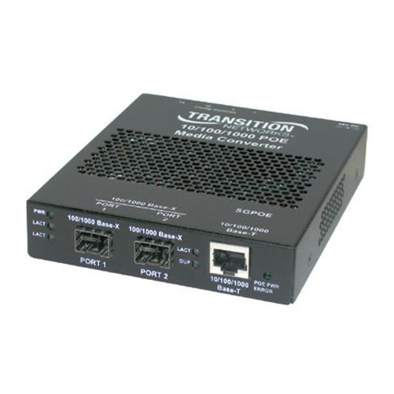Transition Networks SGPOE1013-100 User Manual