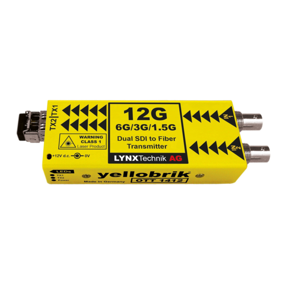 LYNXTechnik Yellobrik OTT 1412 Quick Reference