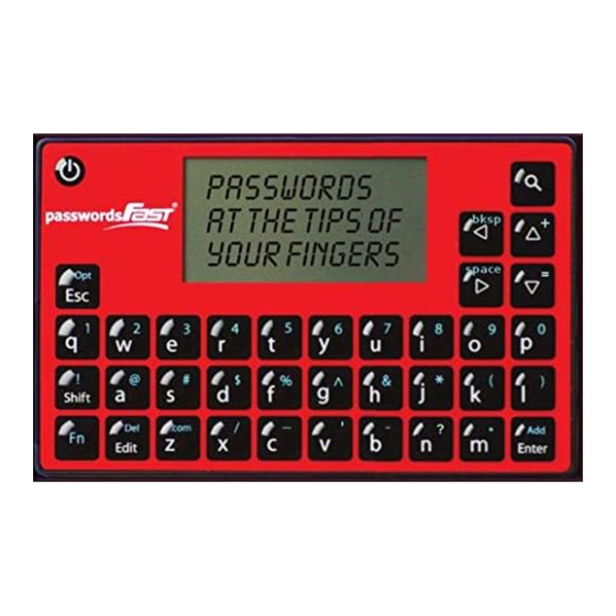 passwordsFast Compact Offline Password Keeper Manual