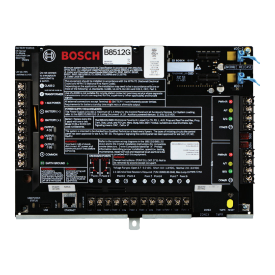 Bosch B8512G Operation Manual