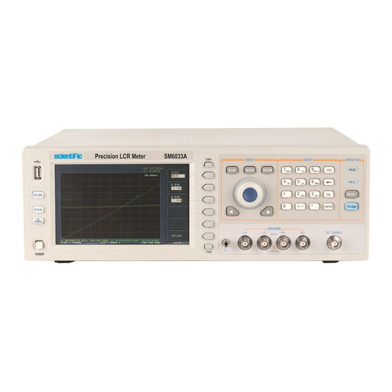 User Manuals: Scientific SM6033 Precision LCR Meter