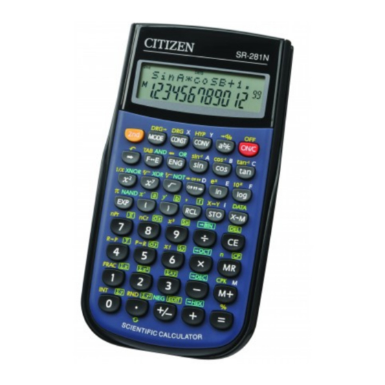 Citizen SR-281N Instruction Manual