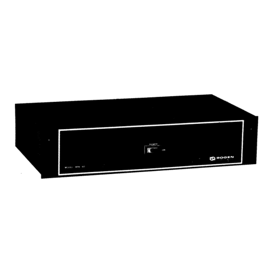 Bogen BPA-125 Manual