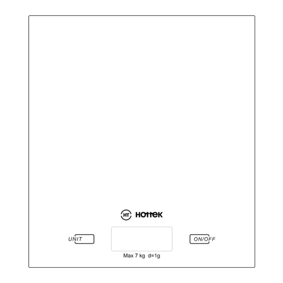 User Manuals: Hottek HT-962-026 Kitchen Scale