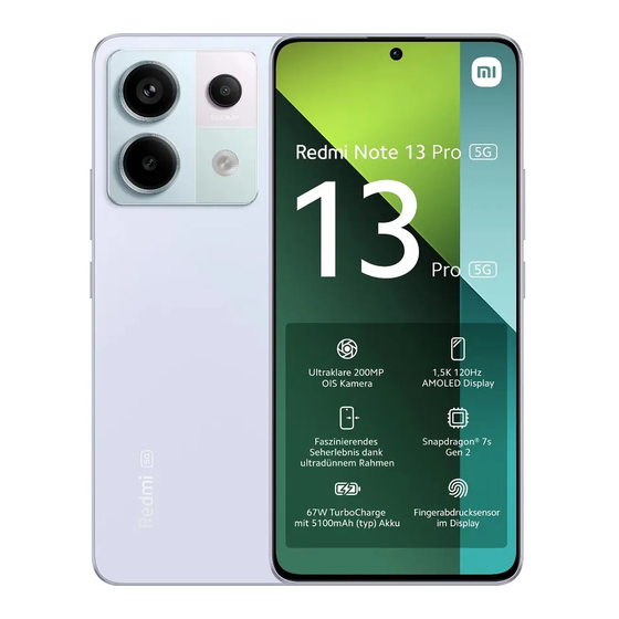 Xiaomi Redmi Note 13 Pro 5G Quick Start Manual