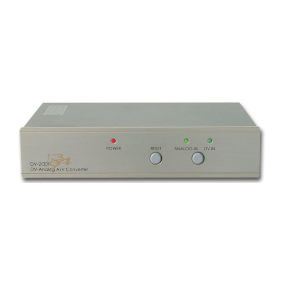 Converters.TV DV-2001 Operation Manual
