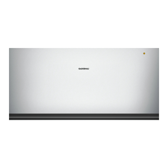 Gaggenau WSP222130 Instruction Manual