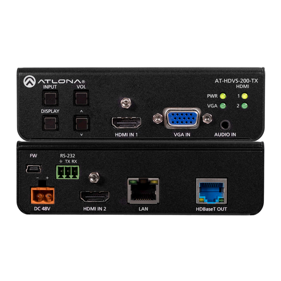 Atlona AT-HDVS-200-TX-PSK Installation Manual