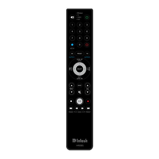 McIntosh HR085 Instructions & Learning Manual