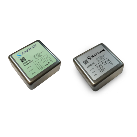 Safran MR0 Series Manual