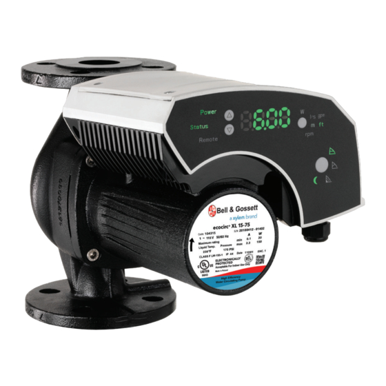 Xylem Bell & Gossett ecocirc XL Quick Start Up Manual
