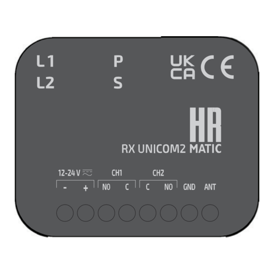 HR Matic RX UNICOM2 MULTI-FREQUENCY Manual