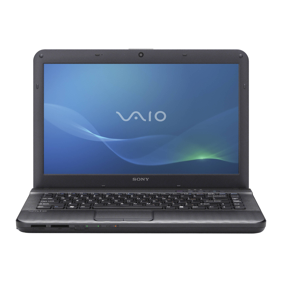 SONY VPCEG11FX VAIO USER MANUAL Pdf Download | ManualsLib