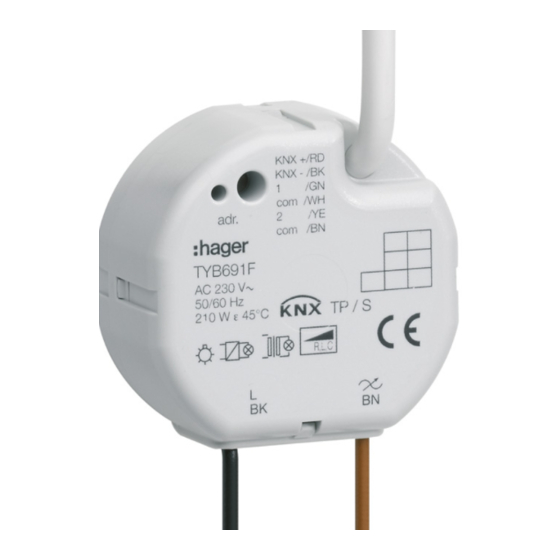 hager TYB691F Quick Start Manual