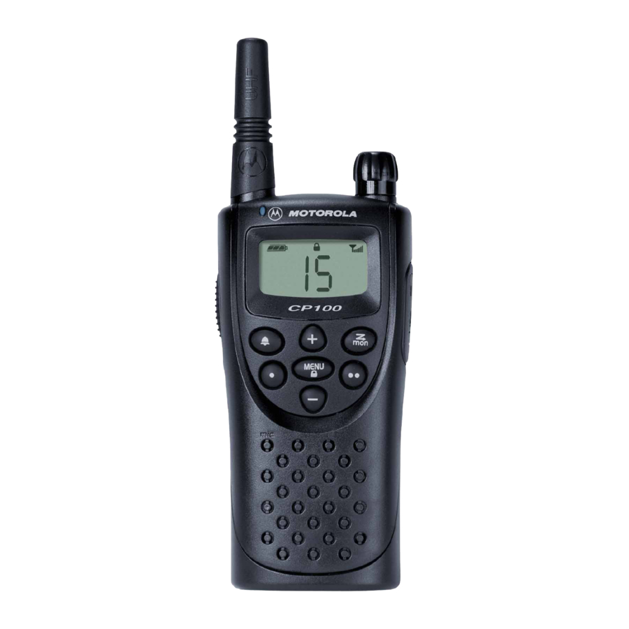 Motorola CP100 Two-Way Radio Manuals