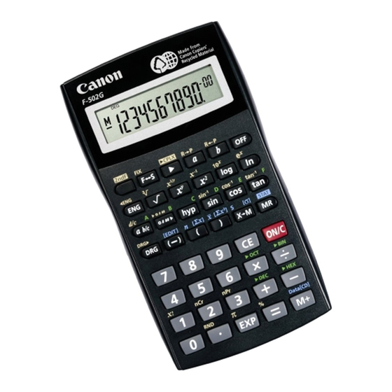 Canon F-502G Calculation Examples