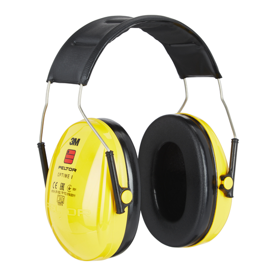 3M Peltor Optime I Ear Protection Manuals