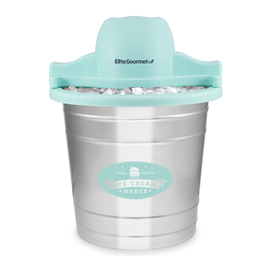Elite Gourmet EIM-308L - 4 Qt. Ice Cream Maker & Hand Crank Manual