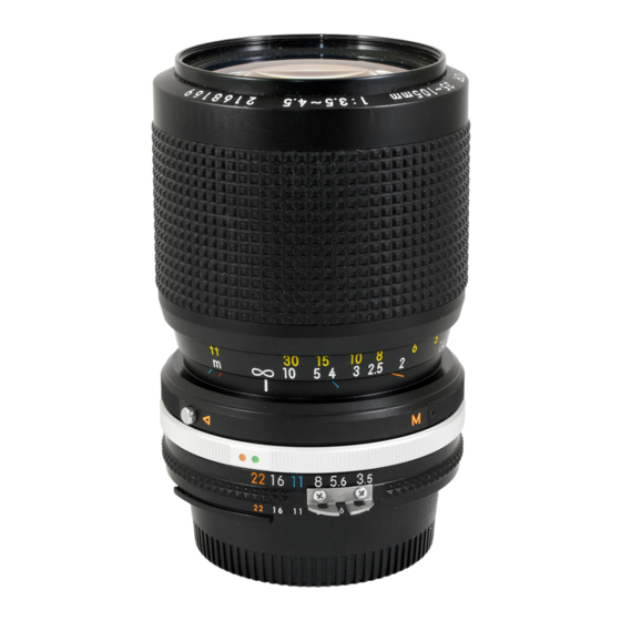 Nikon Zoom-Nikkor 35-105mm f/3.5-4.5 Instruction Manual