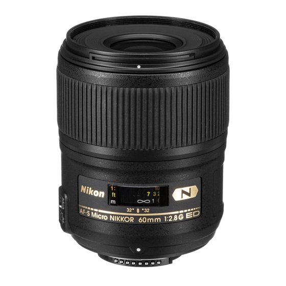 Nikon AF-S Micro NIKKOR User Manual