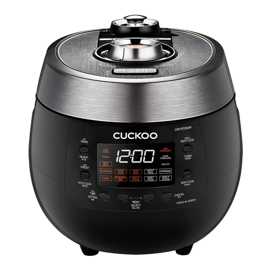 Cuckoo CRP-RT10 Operating Instructions Manual