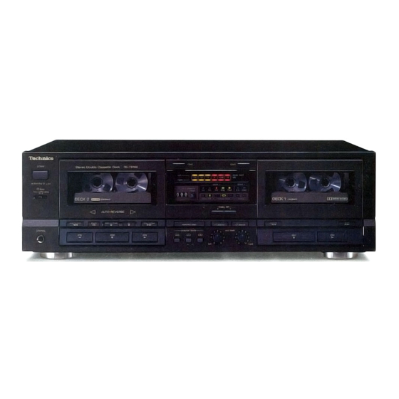 Technics RS-TR165 Operating Instructions Manual