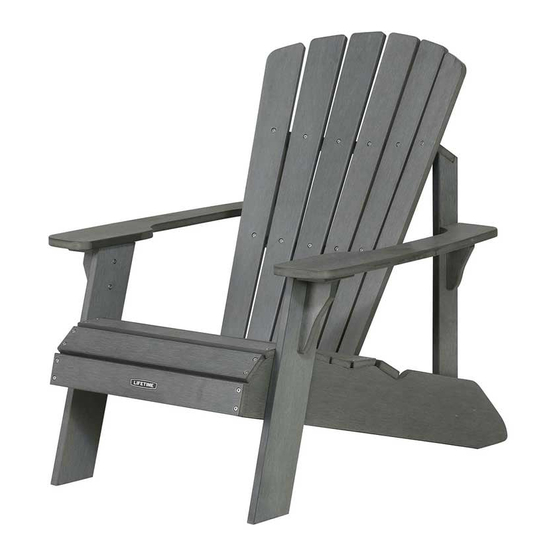 Lifetime ADIRONDACK CHAIR 60204 Assembly Instructions Manual