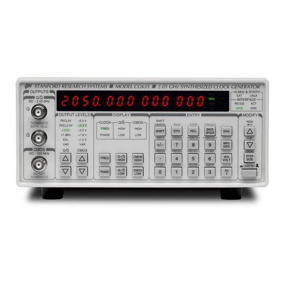 Stanford Research Systems CG635 User Manual