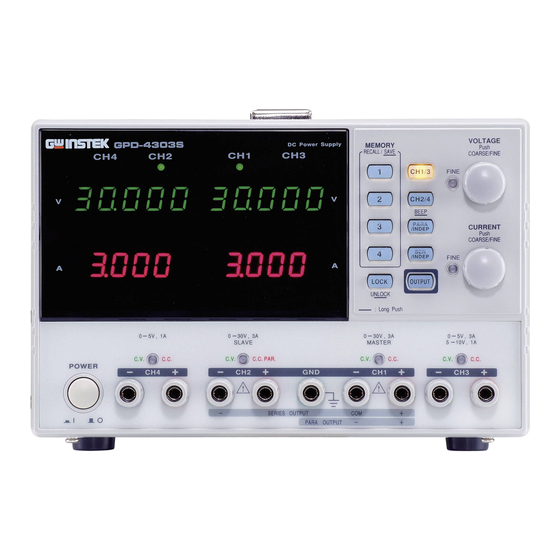 User Manuals: GW Instek GPD-2303S DC Power Supply