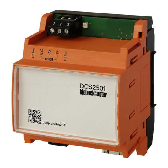 Kieback&Peter DCS2501 Product Description