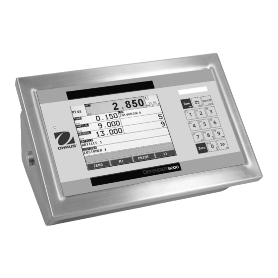 OHAUS 8000 Series User Manual