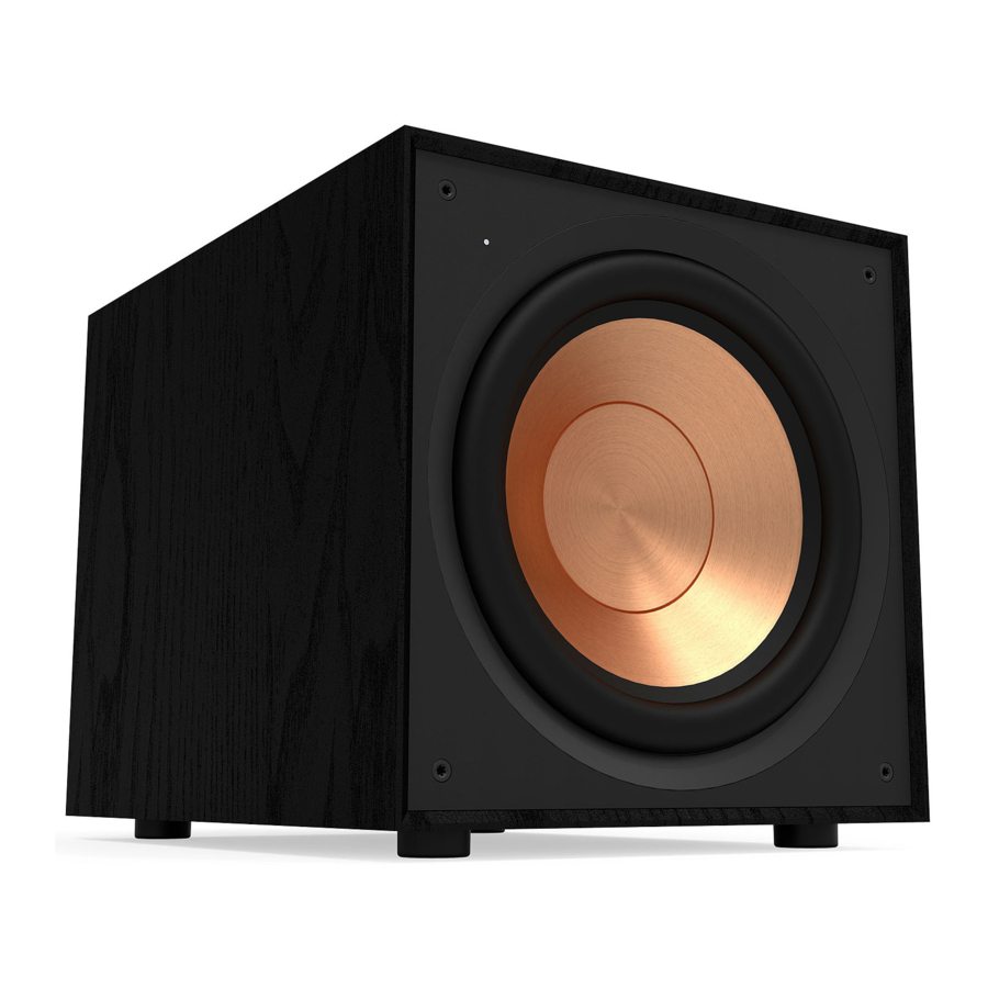 Klipsch R-101SW, R-121SW - Subwoofer Manual