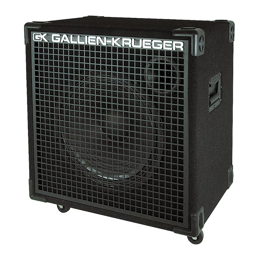 Gallien-Krueger SBX Series Cabinets Owner's Manual