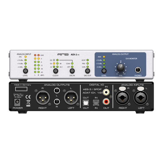 RME Audio ADI-2 FS Manuals