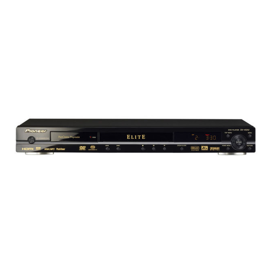 Pioneer Elite DV-46AV Operating Instructions Manual